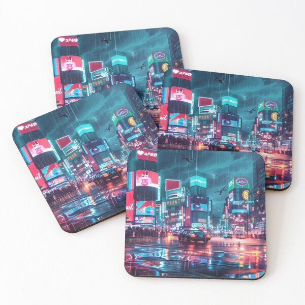 Item preview, Rainy Tokyo Neon Noir - Cyberpunk Cityscape designed and sold by VectorForge.