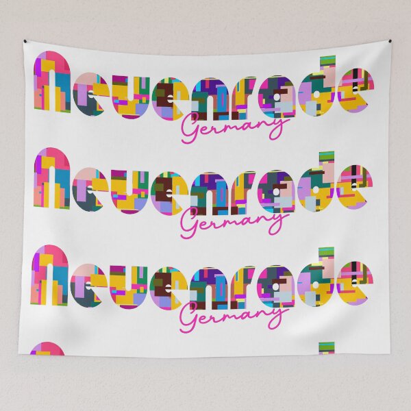 Item preview, Neuenrade, Germany, Vibrant Abstract City Typography Art designed and sold by Wanderful-roads.