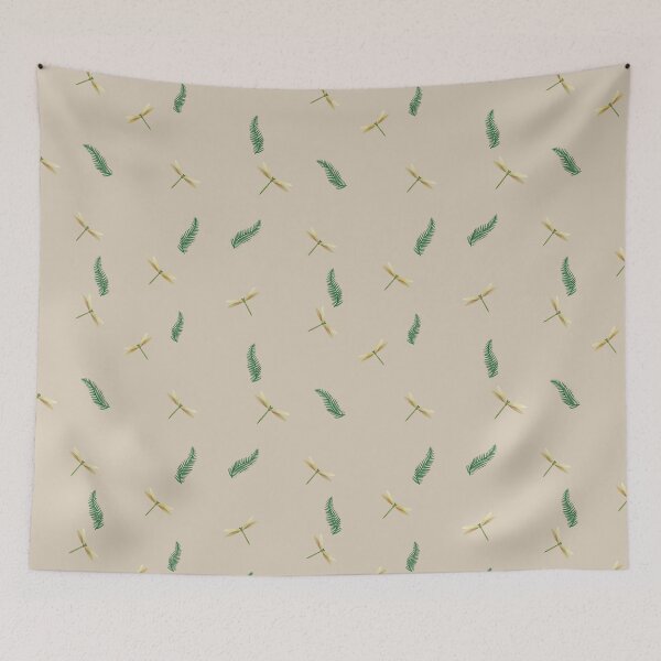 Item preview, Dragonflies and ferns. Botanical pattern of Peace and Nature designed and sold by CeciReynaga.