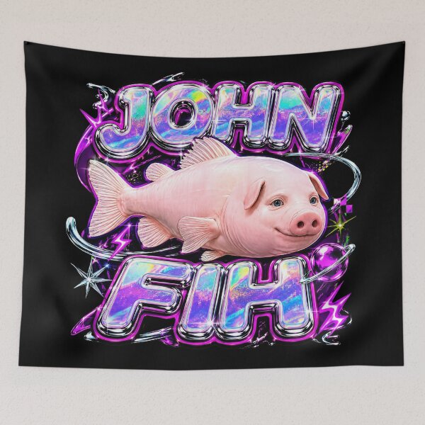 Item preview, Funny John Pork Fih is Calling Brainrot Fih Meme Y2K designed and sold by Kitkin.