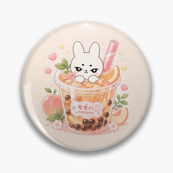 Item preview, Kawaii Peach Bubble Tea Bunny designed and sold by kokoriiland.