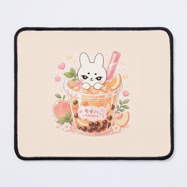 Item preview, Kawaii Peach Bubble Tea Bunny designed and sold by kokoriiland.