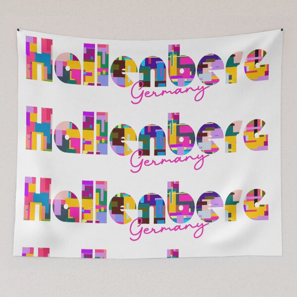 Item preview, Hallenberg, Germany, Vibrant Abstract City Typography Art designed and sold by Wanderful-roads.