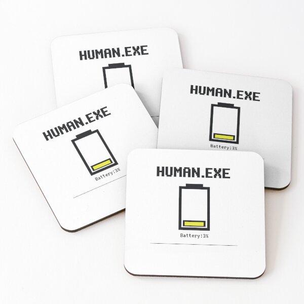 Item preview, Human.exe Battery 3% Funny Low Energy T-Shirt Sarcastic Introvert Humor Tee designed and sold by Glitch&Grin.