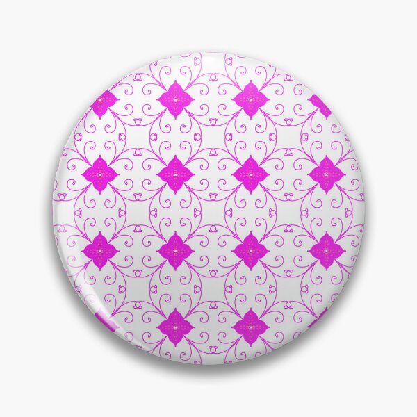 Item preview, Elegant damask swirl line art seamless pattern with pink flowers. designed and sold by AjjimaJKM.