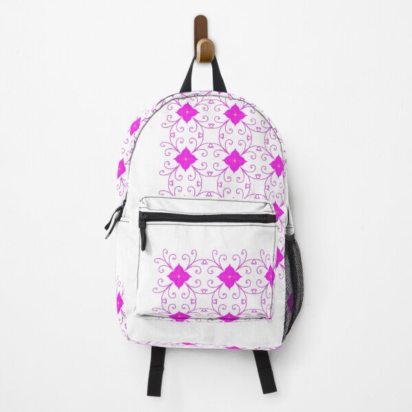 Item preview, Elegant damask swirl line art seamless pattern with pink flowers. designed and sold by AjjimaJKM.