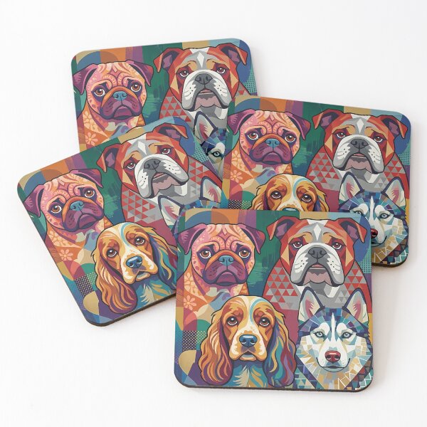 Item preview, The colorful world of paws – Exclusive pop art portrait designed and sold by Pfotenfaden.