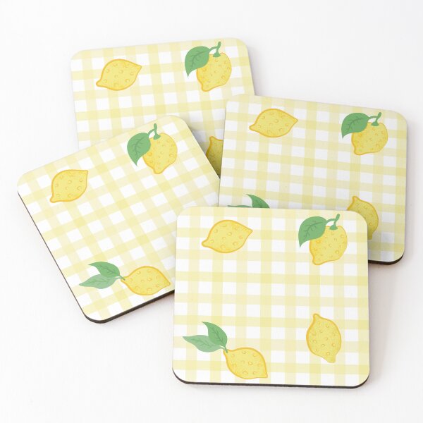 Item preview, Lemons & Gingham Print designed and sold by Daniel Bevis Design.