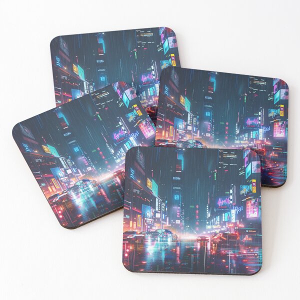 Item preview, Rainy Cyberpunk Tokyo - Neon Noir Cityscape designed and sold by VectorForge.