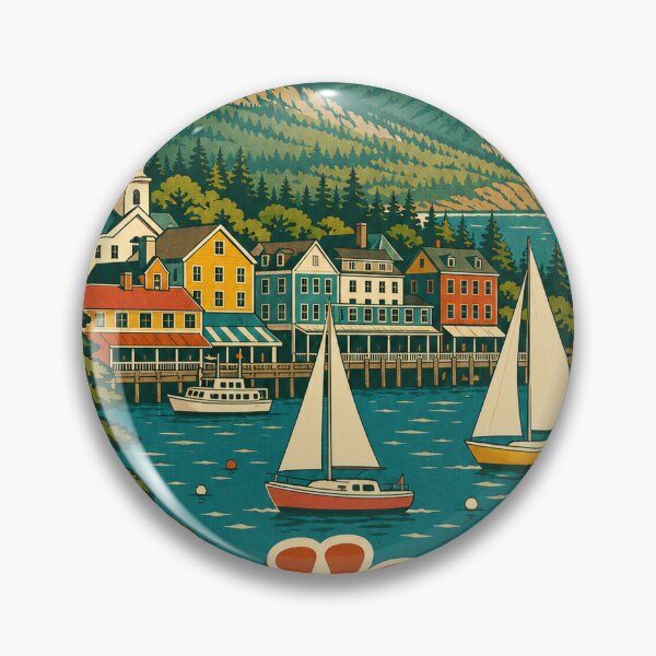 Item preview, Bar Harbor USA Travel Souvenir - Retro Illustration designed and sold by VisualArtsOasis.