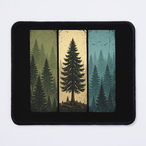 Item preview, vintage pine tree art designed and sold by stikrusak.