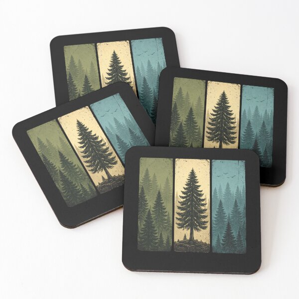 Item preview, vintage pine tree art designed and sold by stikrusak.