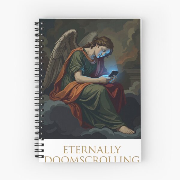 Item preview, Eternally Doomscrolling Renaissance Angel designed and sold by KJ Frost.