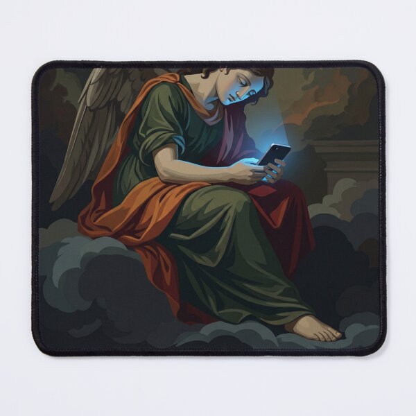 Item preview, Eternally Doomscrolling Renaissance Angel designed and sold by KJ Frost.
