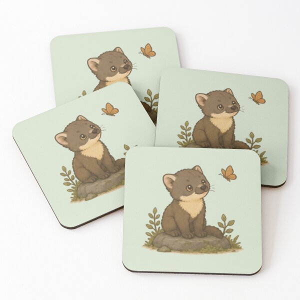 Item preview, Pine Marten Butterfly Watcher designed and sold by MellowMunchkins.