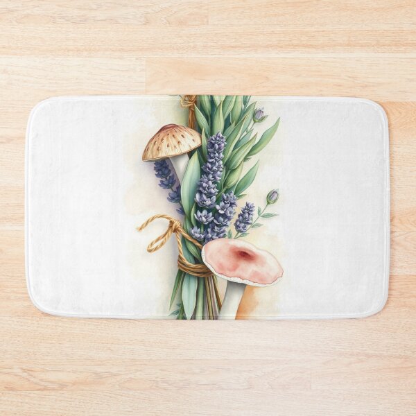 Item preview, Watercolor Lavender and Mushroom Botanical Bouquet designed and sold by Vida e Arte.