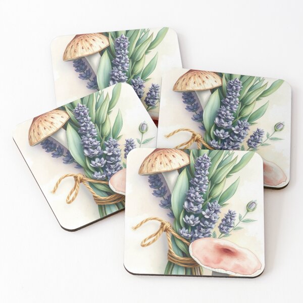 Item preview, Watercolor Lavender and Mushroom Botanical Bouquet designed and sold by Vida e Arte.