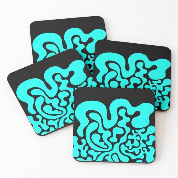 Item preview, Cyan Liquid Melt - Abstract Trippy Y2K Blob Pattern designed and sold by alizvisions.