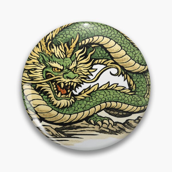 Item preview, Japanese Green Dragon Ukiyo-e | Emerald Dragon Woodblock Print designed and sold by Ukiyo Spirit Studio.