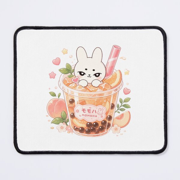Item preview, Kawaii Peach Bubble Tea Bunny designed and sold by kokoriiland.
