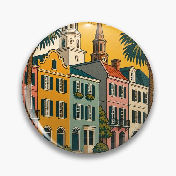 Item preview, Charleston USA Travel Souvenir - Retro Illustration designed and sold by VisualArtsOasis.