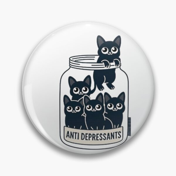 Item preview, Anti Depressants Cute Black Cats Jar Illustration designed and sold by Macias123.