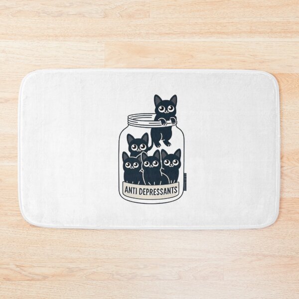 Item preview, Anti Depressants Cute Black Cats Jar Illustration designed and sold by Macias123.