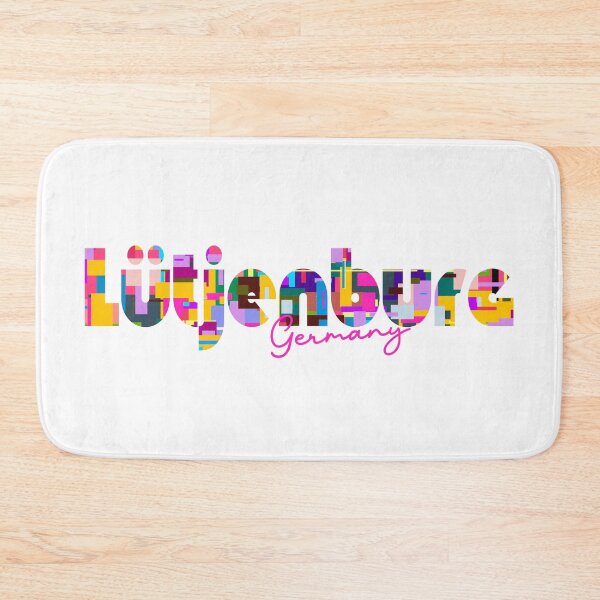 Item preview, Lütjenburg, Germany, Vibrant Abstract City Typography Art designed and sold by Wanderful-roads.
