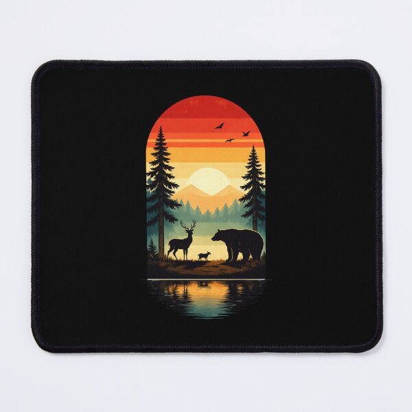 Item preview, vintage sunset pine tree art designed and sold by stikrusak.