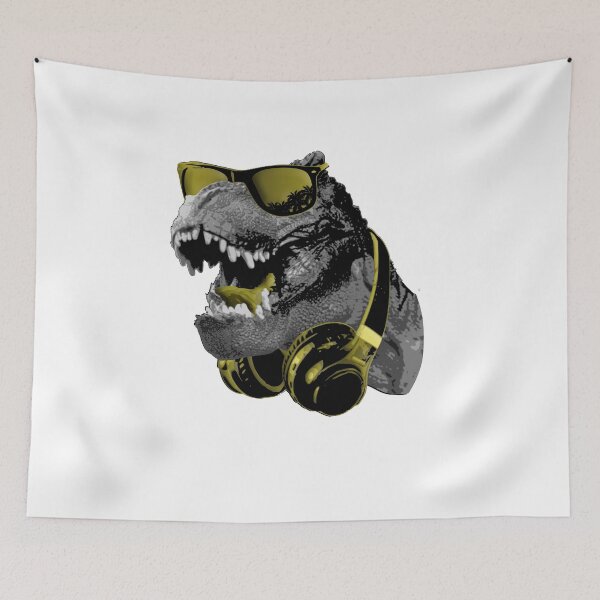 Item preview, Cool T-Rex Dinosaur Sunglasses Headphones Music designed and sold by marke770.