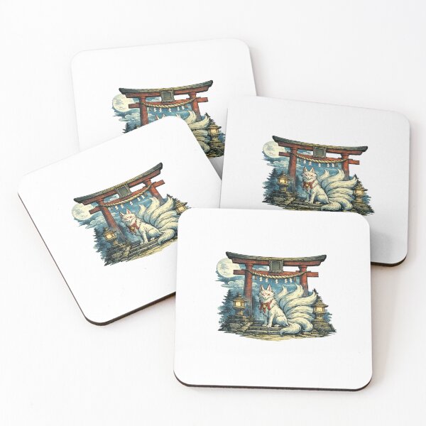 Item preview, Kitsune Under the Moon | Japanese Mythology Fox Spirit designed and sold by Ukiyo Spirit Studio.