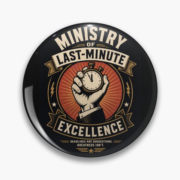 Item preview, Ministry of Last-Minute Excellence | Retro Productivity Humor designed and sold by Jandedan.