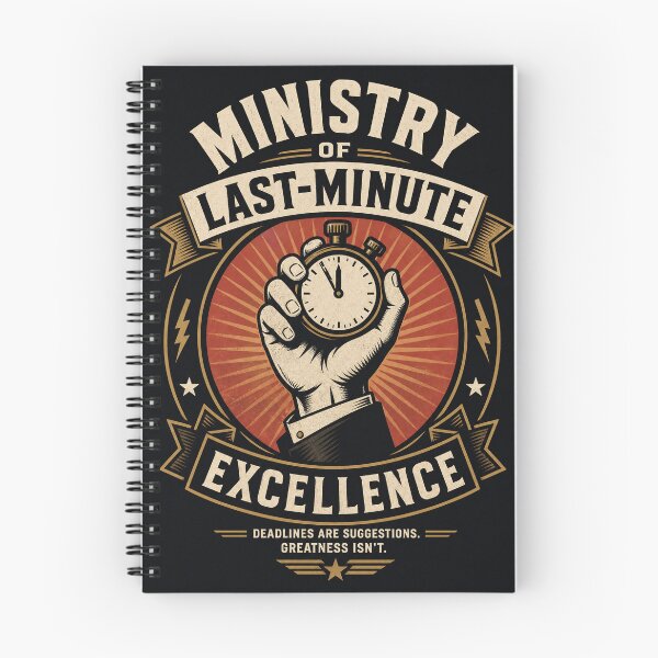 Item preview, Ministry of Last-Minute Excellence | Retro Productivity Humor designed and sold by Jandedan.