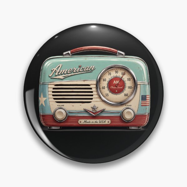 Item preview, Retro American Radio | Vintage Americana | Classic 1950s Music Lover Design designed and sold by AstraDrip Studio.