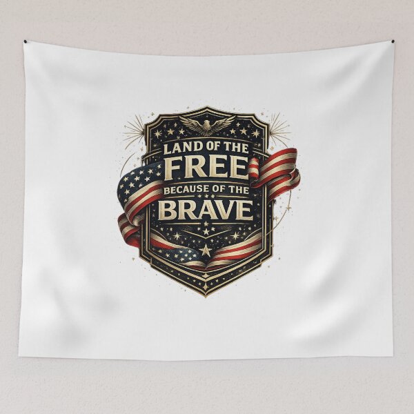 Item preview, Land of the Free Because of the Brave | Premium Patriotic USA Design designed and sold by CreativeNest Prints.