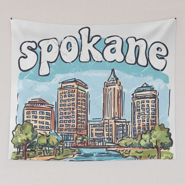 Item preview, Spokane Washington Cute Pastel Skyline designed and sold by HowToCanadian.