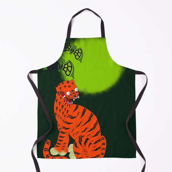 Item preview, Spooky Korean Tiger under Green Full Moon designed and sold by DaHaeStudio.
