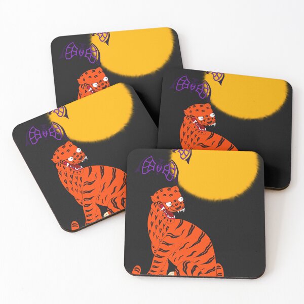 Item preview, Traditional Korean Tiger and Golden Halloween Moon designed and sold by DaHaeStudio.