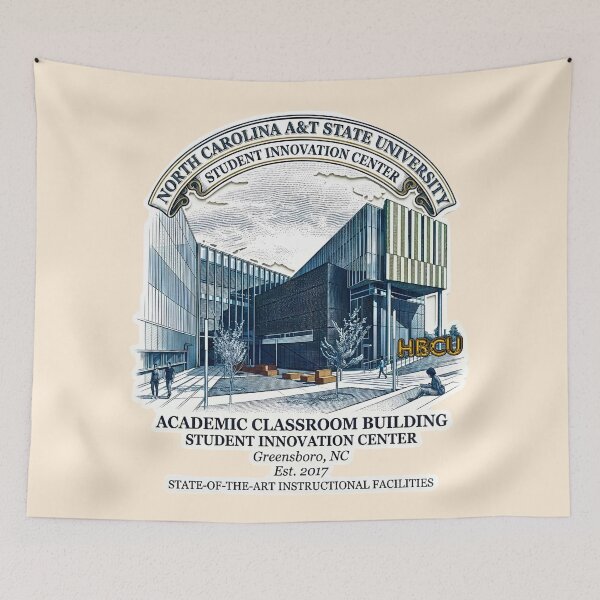 Item preview, NC AT Academic Classroom Building Engraving Art designed and sold by EvergreenPark - Tee Studio.