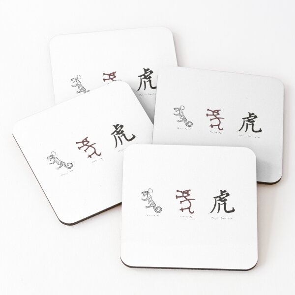 Item preview, Evolution of the Chinese Character for Tiger designed and sold by Big Head Bird Arts.