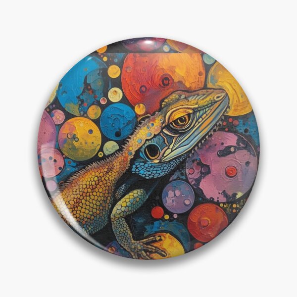 Item preview, Relaxing lizard on a colorful bubble designed and sold by Art70shop.