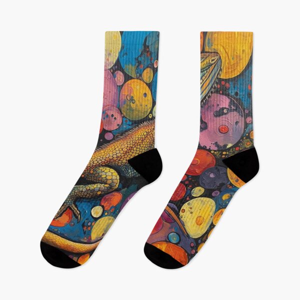 Item preview, Lagarto relajado sobre una burbuja colorida designed and sold by Art70shop.