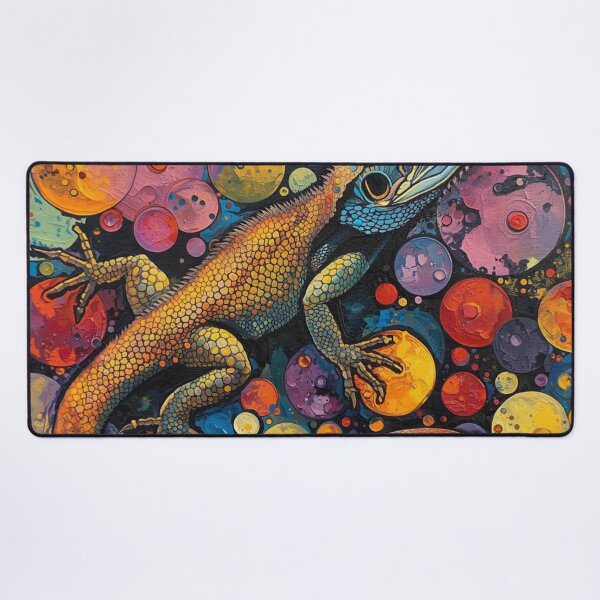 Item preview, Relaxing lizard on a colorful bubble designed and sold by Art70shop.