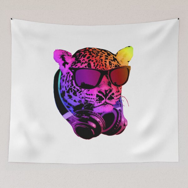 Item preview, Vibrant Leopard Sunglasses Headphones Pop Art designed and sold by marke770.