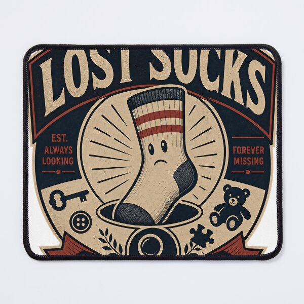 Item preview, Department of Lost Socks & Missing Things, Retro Family Chaos designed and sold by Jandedan.