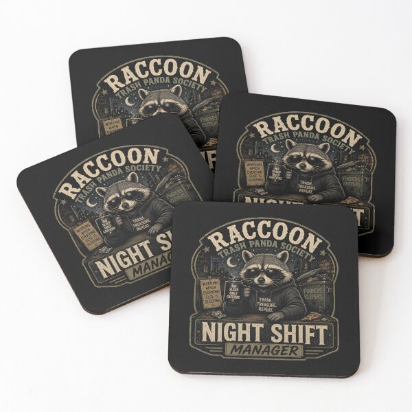 Item preview, Night Shift Manager Raccoon Trash Panda Society Funny Vintage Raccoon Design designed and sold by RJACreative.