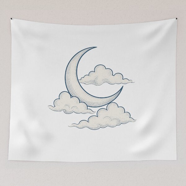 Item preview, Crescent Moon and Clouds designed and sold by Velvet-motive.