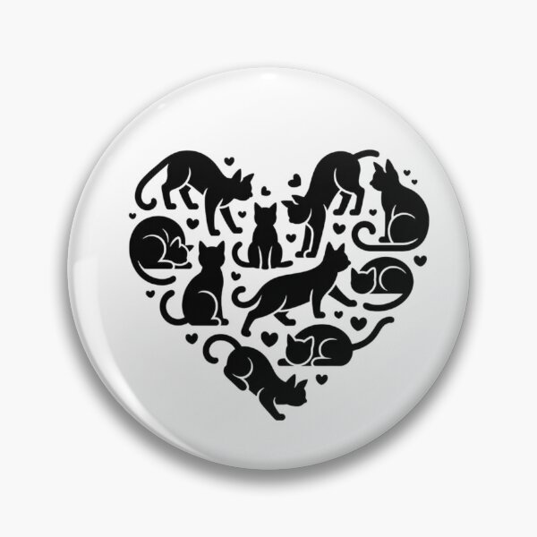 Item preview, Black Cat Silhouette Heart Collage Design designed and sold by Macias123.