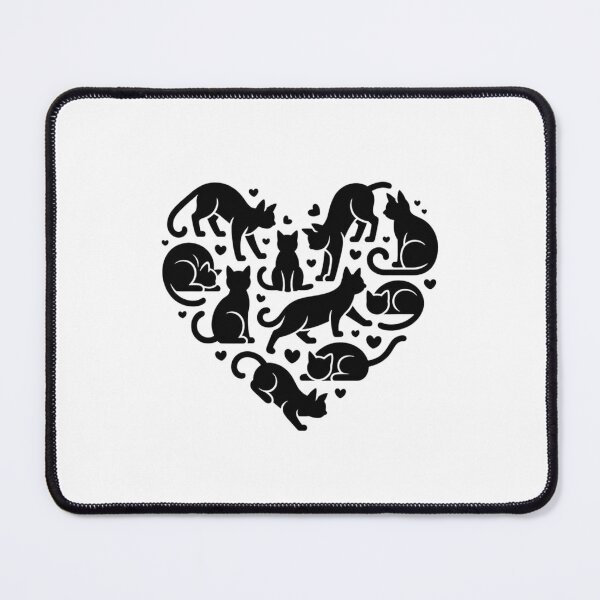 Item preview, Black Cat Silhouette Heart Collage Design designed and sold by Macias123.