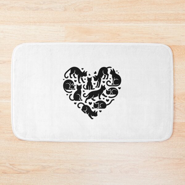 Item preview, Black Cat Silhouette Heart Collage Design designed and sold by Macias123.